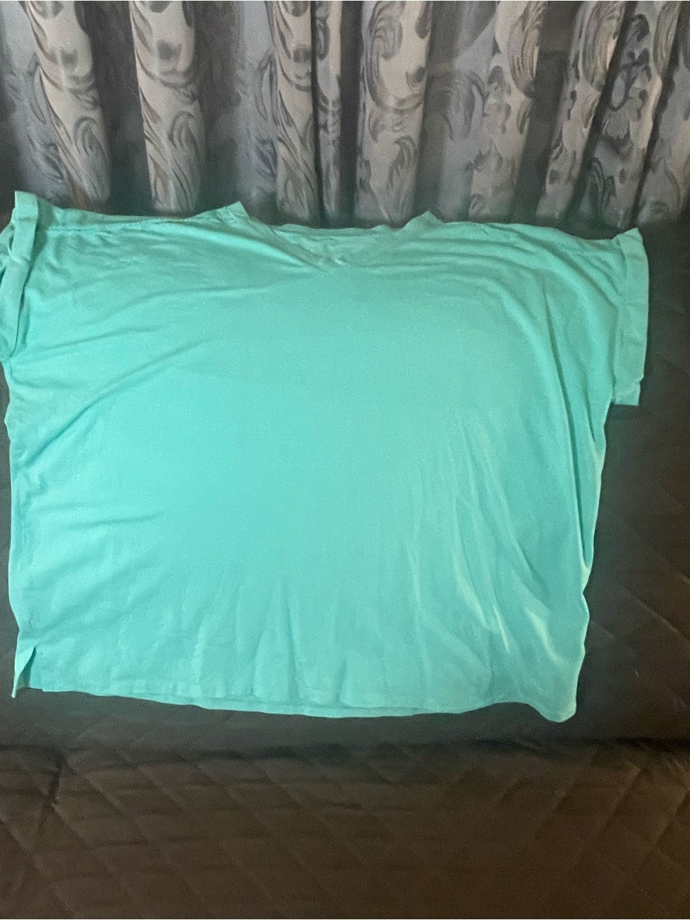 Belle by Kim Gravel Short-Sleeve Relaxed Tee in Aqua